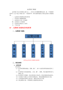 运营部门方案