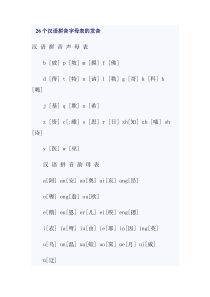 26个汉语拼音字母表的发音