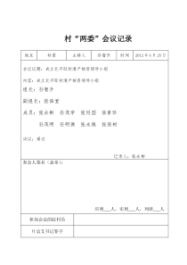 村两委会议记录