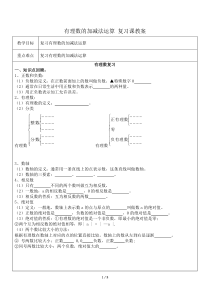 有理数加减法运算复习教案