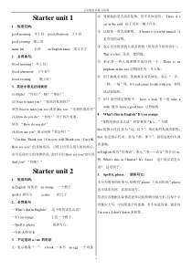 新版人教版七年级英语上册各单元知识点