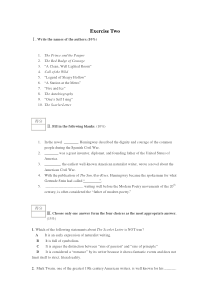 英语专业美国文学试题exercise 2