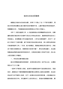 支部生活会发言提纲