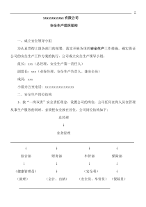 道路运输企业安全生产组织架构