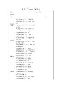 安全生产综合检查记录表