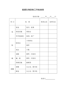 病媒生物防制工作检查表