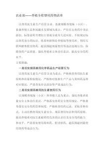 业部——养殖全程禁用药物清单