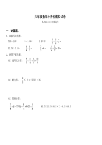 六年级数学小升初模拟试卷