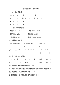 小学五年级语文上册练习题