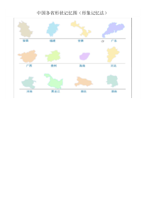 中国各省形状记忆图