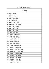 小学生必背古诗词300首