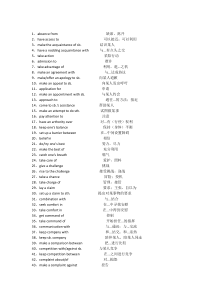 大学英语四级重点词组、短语、词汇