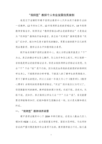 双师型教师个人专业发展优秀案例