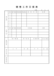 销售工作的日报表