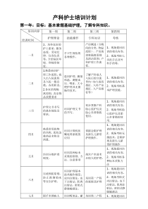 产科护士培训计划