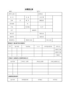 应聘登记表