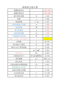 消力池计算表格