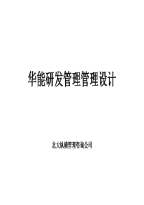 北大纵横-宁波华能-研发管理设计咨询报告