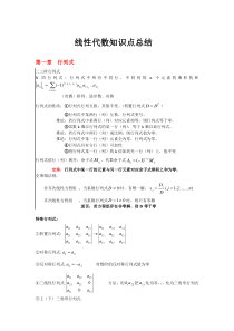 (完整版)线性代数重要知识点及典型例题答案