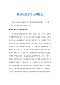 教学反思学习心得体会