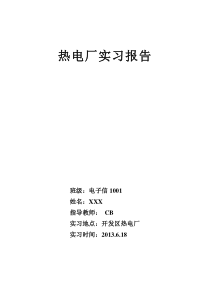 开发区热电厂实习报告