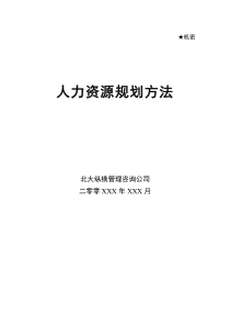 北大纵横管理咨询为某公司做的-人力规划方法