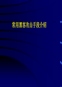 常见网络攻击手段