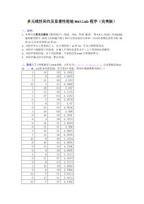 (研究生 数理统计)多元线性回归及显著性检验Matlab程序(完美版)