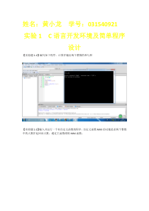 C语言上机实训