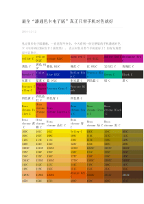 最全“潘通色卡电子版”