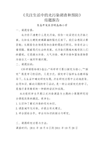 光污染研究性学习报告