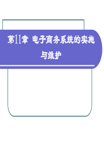 第11章 电子商务系统的实施与维护