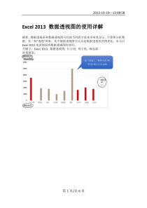 Excel 2013 数据透视图的使用详解PDF