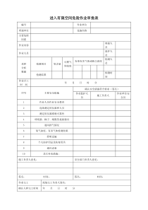 进入有限空间危险作业审批表