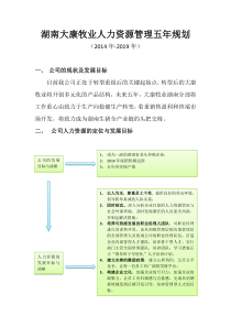 (完整版)人力资源五年规划