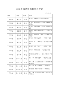 六年级信息技术教学进度表