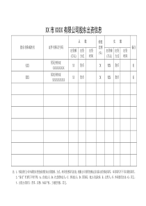 股东出资信息表(可编辑)