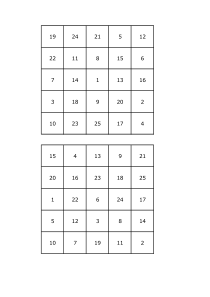 儿童注意力训练资料1至25数字5乘5表格随机排列舒尔特方格表