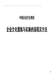 企业文化提炼与实施的流程及方法1