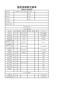 监控系统移交清单