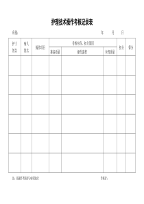 护理技术操作考核记录表