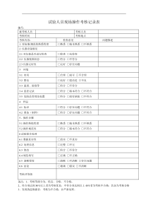 试验人员现场操作考核记录表