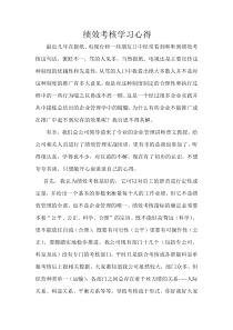 绩效考核学习心得