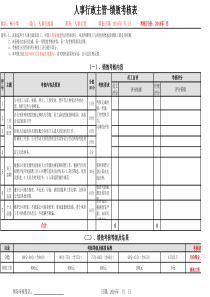 人事行政主管绩效考核