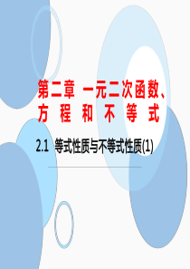 2.1-等式性质与不等式性质-课件-人教A版高中数学必修第一册