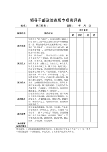 领导干部政治表现专项测评表