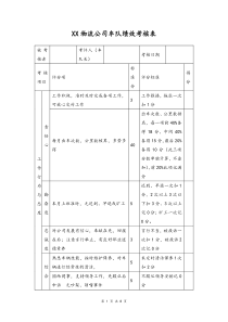 物流公司车队绩效考核表