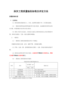 抹灰工程质量验收标准及评定方法