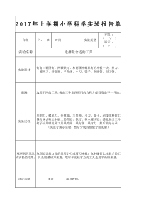 科教版六级上册科学实验报告