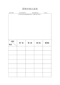 团体沙盘活动记录表